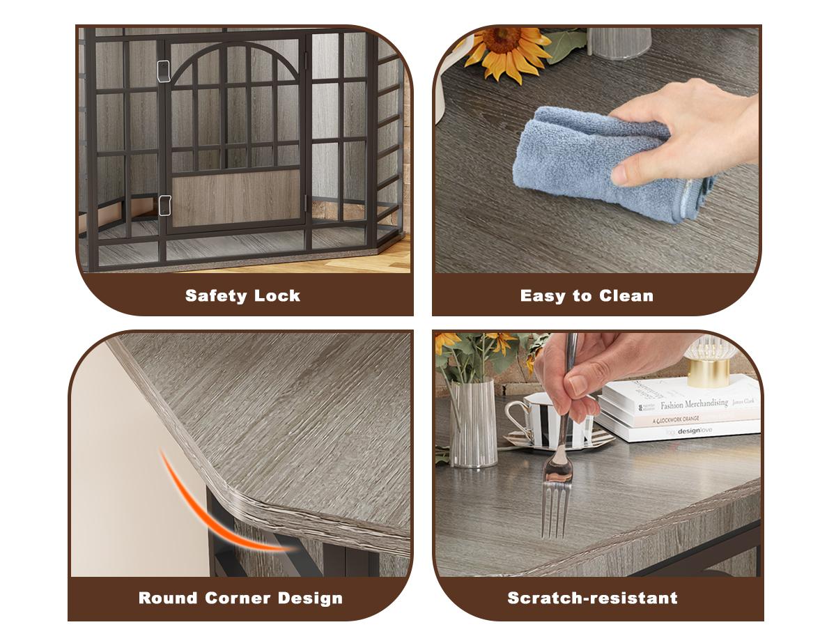 COZPAW 52 Inch Corner Dog Crate Furniture,Wooden Dog Kennel Indoor Furniture End Table,Modern Dog Cage Decorative Pet House TV Stand for Large Medium Dogs,Gray COZPAW 52 Inch Corner Dog Crate Furniture,Wooden Dog Kennel Indoor Furniture End Table,Modern Dog Cage Decorative Pet House TV Stand for Large Medium Dogs,Gray