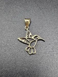14K Gold Pendant - Hummingbird