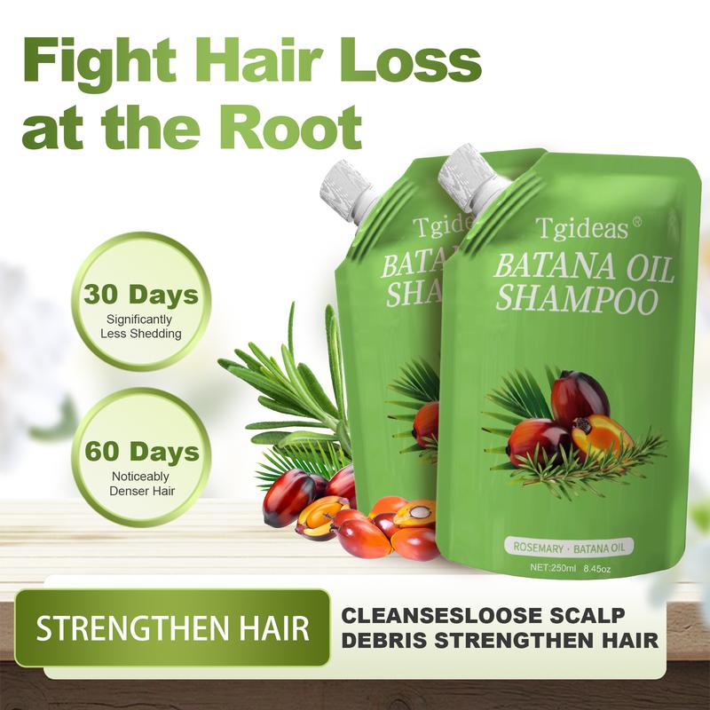 Tgideas Rosemary Batana Oil Shampoo 250ml Promotes Hair Growth Strengthens Strands Cleanses Contains Natural Extracts for Daily Care