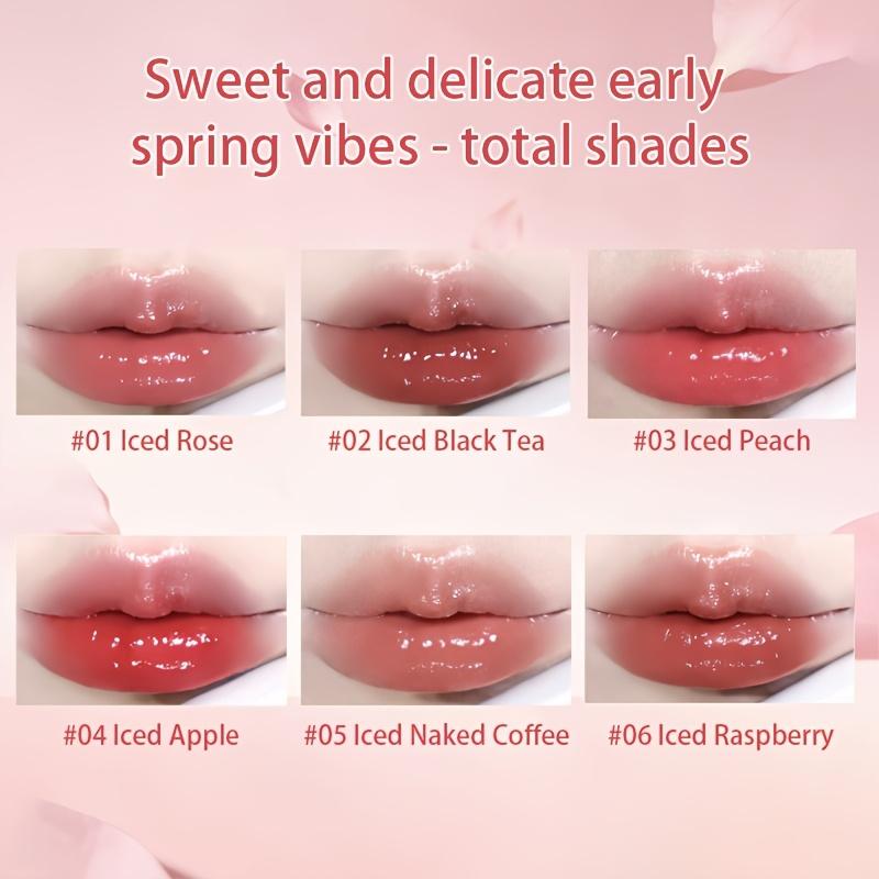 6pcs Solid Glossy Tinted Lip Balm Stick - Hydrating Moisturizing Formula with Shiny Film Finish, Transfer-Resistant Long-Lasting Color, 2-in1 Lip Care & Gloss, Multiple Shades for All Seasons, Perfect Valentine’s Day Gift for Her！