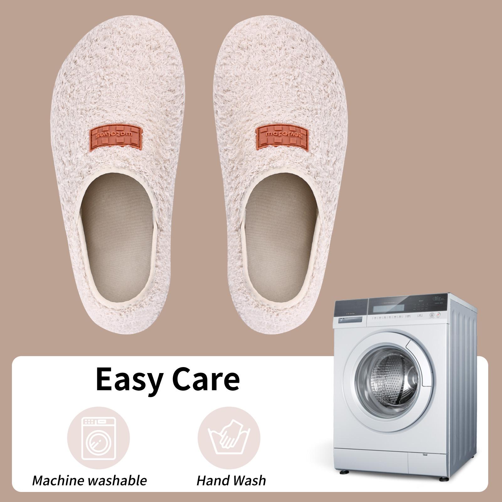 WateLves Womens & Mens Lightweight Cozy Faux Furry House Slippers - Rubber Sole Slip On Sock Shoes - Foldable Travel Slippers - Indoor & Outdoor - #SpringStatements