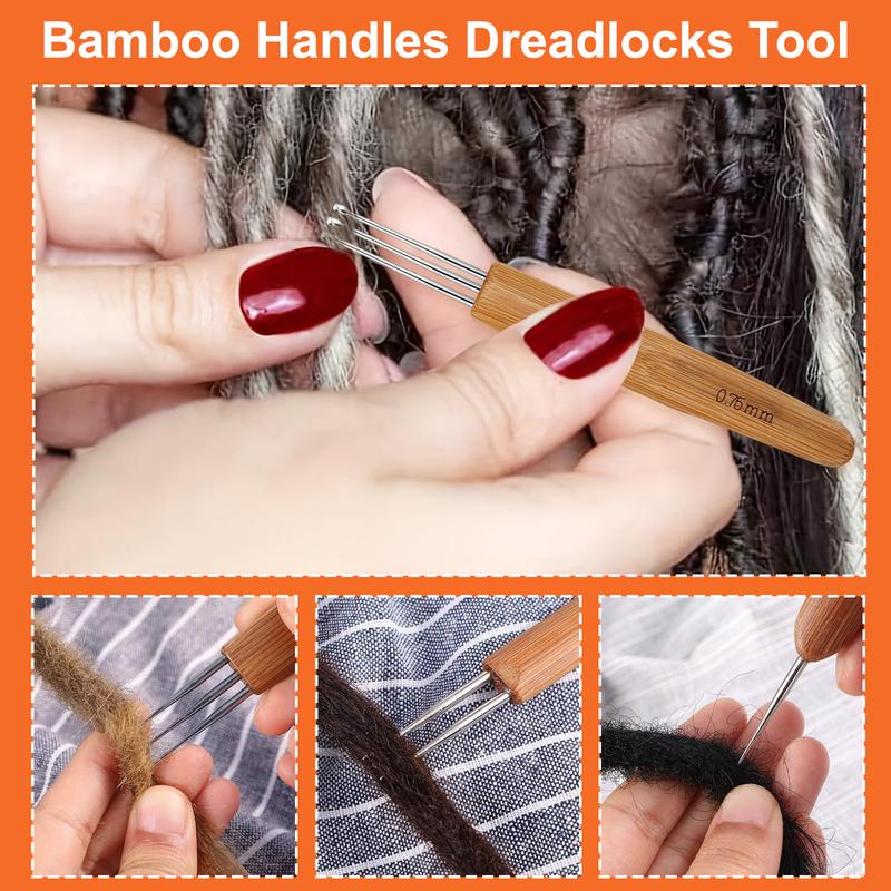 48Pcs Dreadlock Crochet Hook Tool Set-Latch Hook with Storage Bag,Crochet Needle for Hair Braiding,Locking Hair Extensions Tool for Sisterlocks