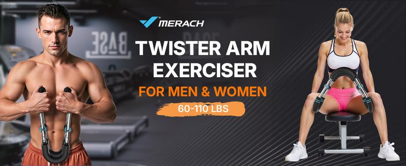 Merach Adjustable Power Twister Bar for Arm Trainer, Chest and Arm Strength Training Equipment for Men, Portable Upper Body Workout Machine for Home Gym Fitness, Shoulder Muscle Training, Portable Spring Resistance, TikTokShopBlackFriday