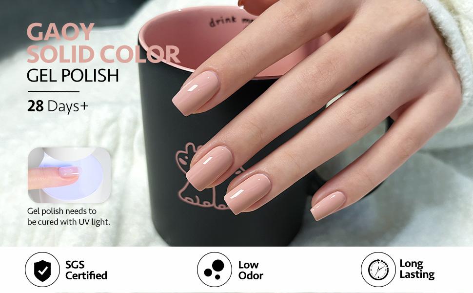 GAOY Vanilla Nude Macaron Nail Gel Polish Set Including Peach Pink Nude Shades, Sweet Minimalist Creamy Colors, Opaque Long Lasting Gel for Home & Salon Manicure