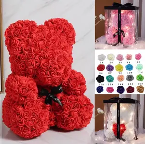 Flower Decoration 25cm Rose Bear Including Gifts Boxes Mother's Day Valentine's Day Gifts Rose Teddy Bear
