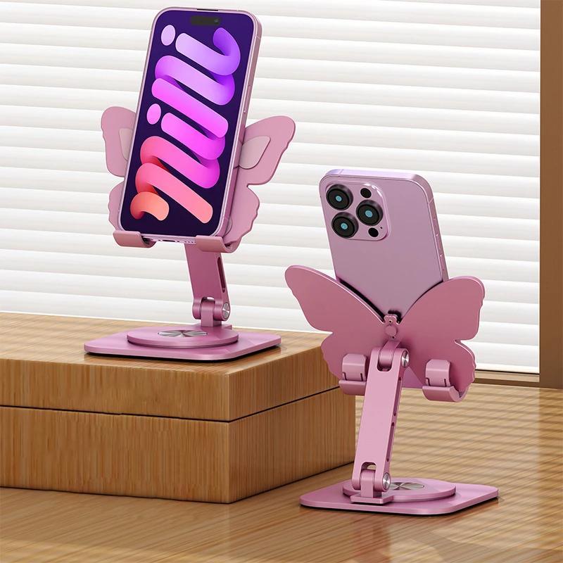 Aluminium phone stand 360 rotatable foldable portable adjustable smartphone mount