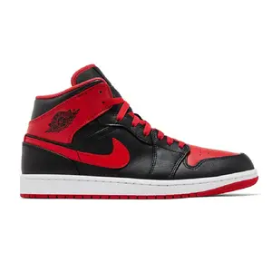 Men's Jordan 1 Mid "Alternate Bred" Black/Fire Red-White (DQ8426 060)