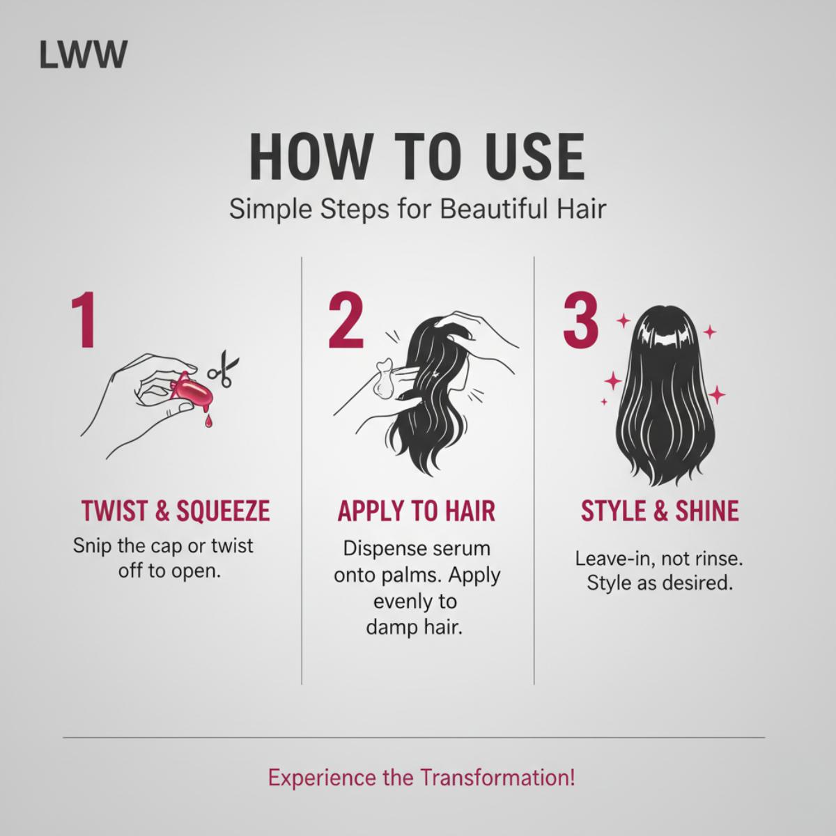 LWW No-Rinse Hair Serum Capsules – Argan Oil, Vitamins A C E & Pro-B5 (40)