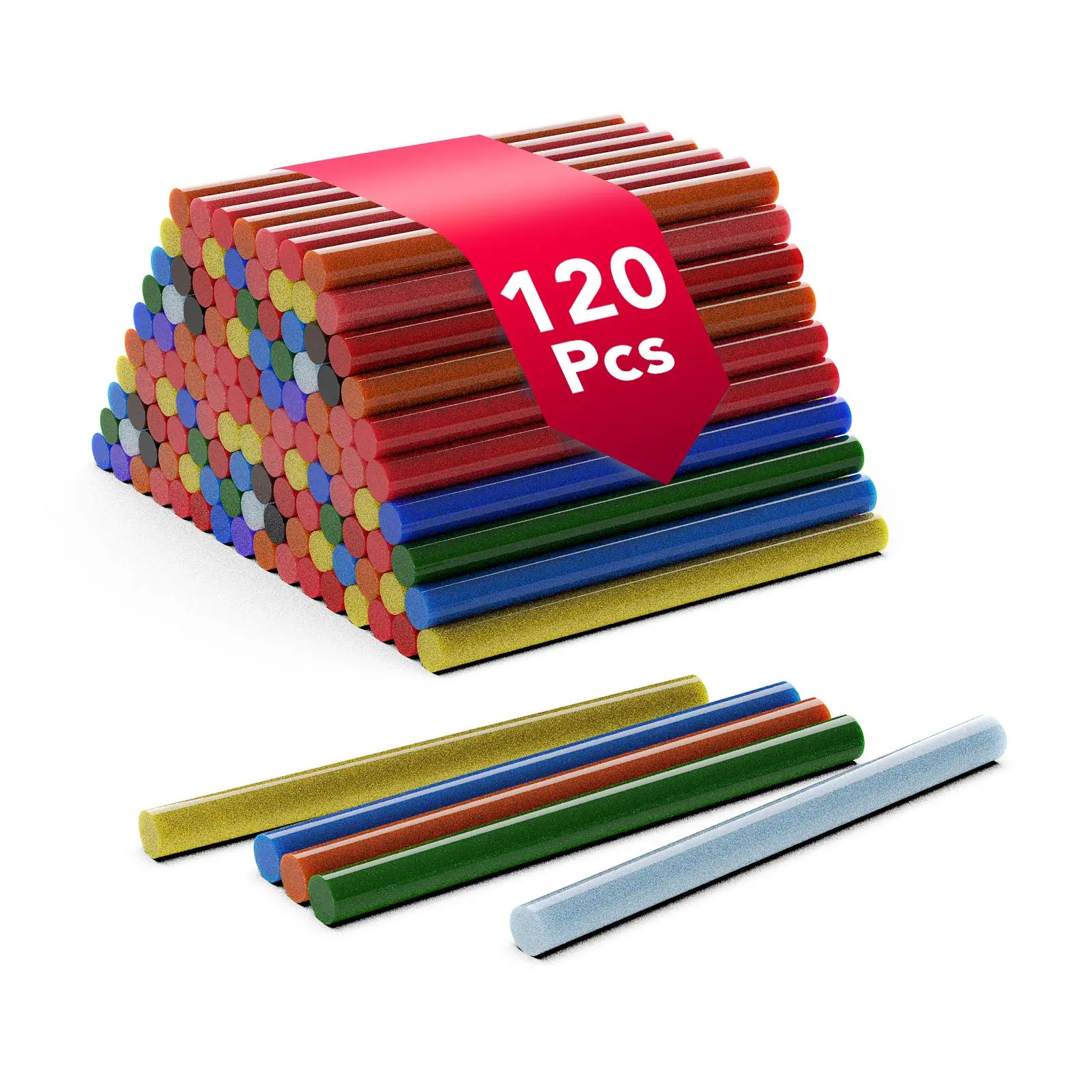 Single-Colorful Glue Sticks 120pcs(7x100mm)
