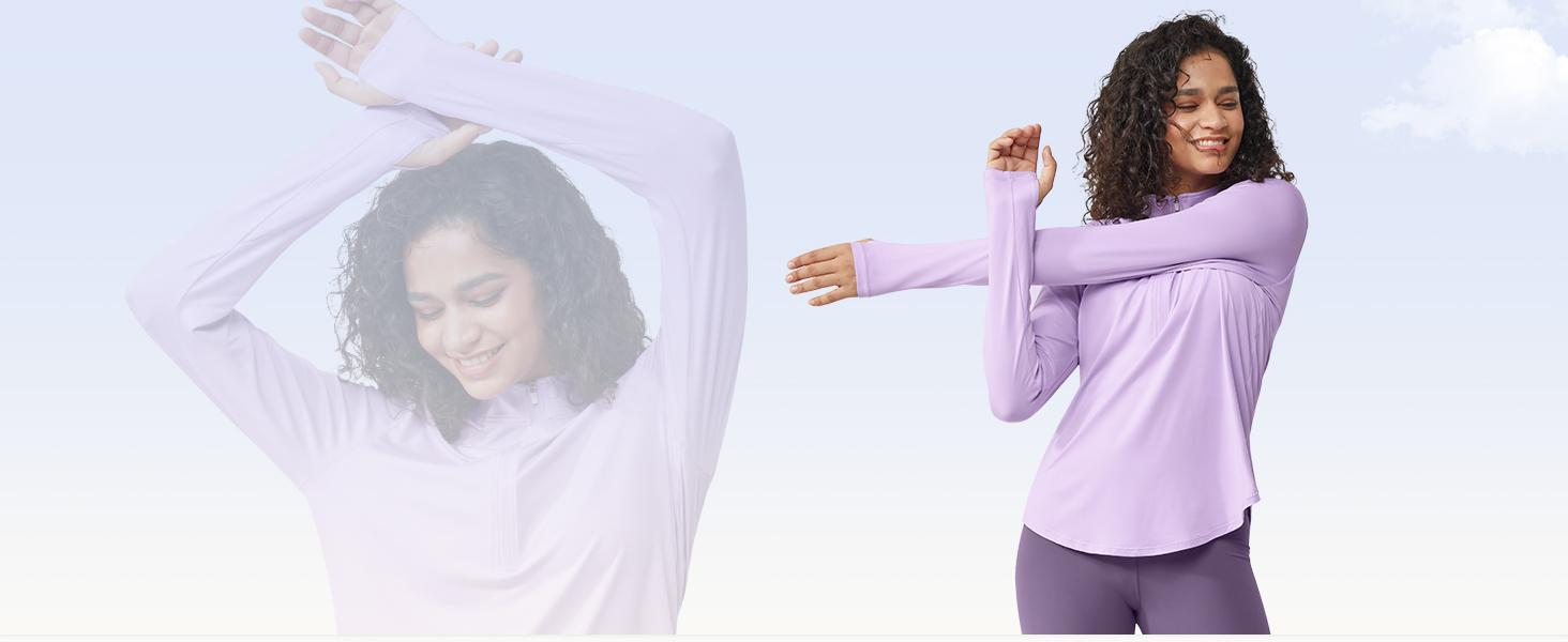 G4Free Womens UPF 50+ Sun Shirts Lightweight Golf Shirts Quick Dry Half Zip Workout Tops Running Hiking Activewear