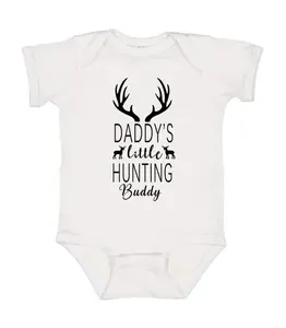 Daddy's Little Hunting Buddy Onesie, Funny Quotes Baby Clothing, Cotton Baby Bodysuit, Baby Shower Gifts