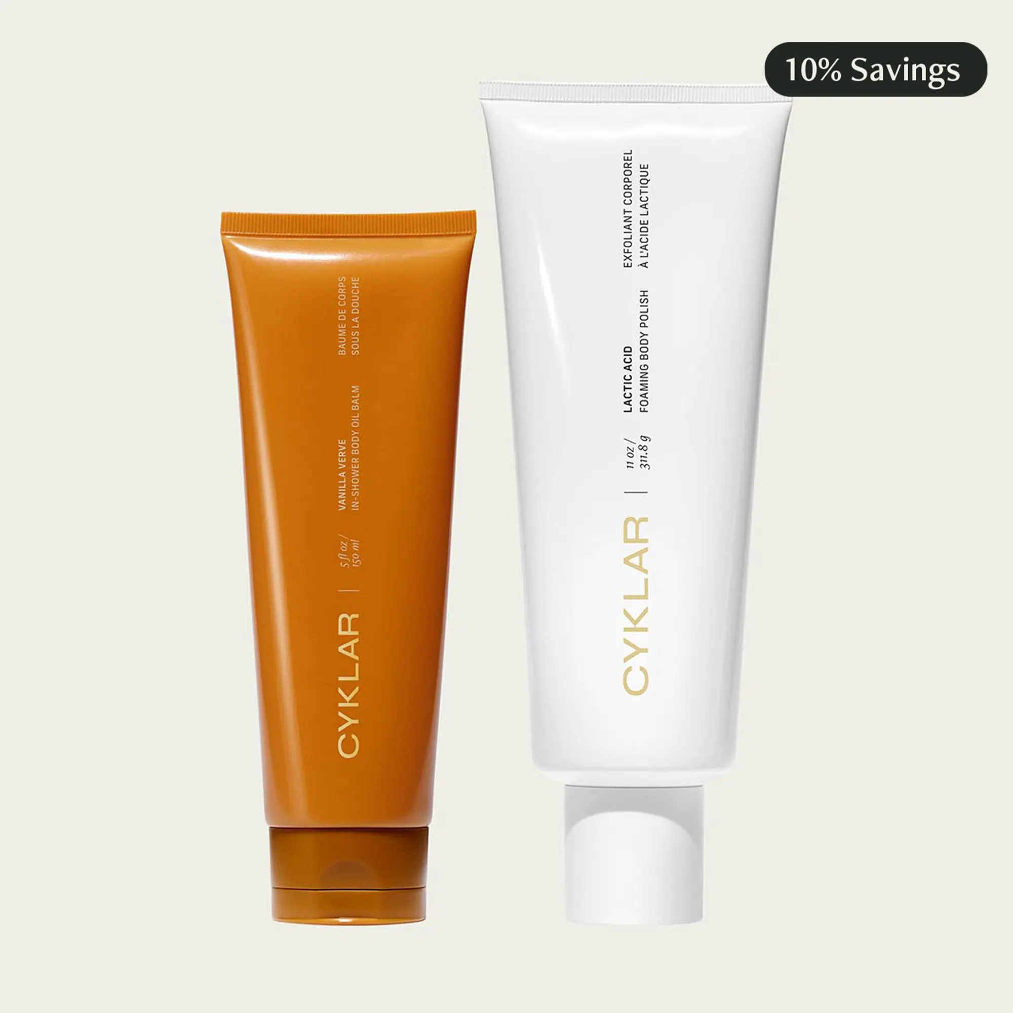 Vanilla Verve Everything Shower Set - In-Shower Body Oil Balm & Lactic Acid Foaming Body Polish