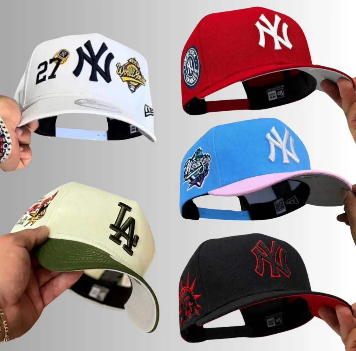New Era MLB NY Yankees LA Dodgers Premium Signature Baseball Hat – Adjustable 9FORTY 59FIFTY Curved Brim Snapback Cap, Embroidered Team Graphics, Classic Athletic Vintage Design, Hip Hop Urban Fashion, Casual Everyday Headwear, USA 2026 Collection