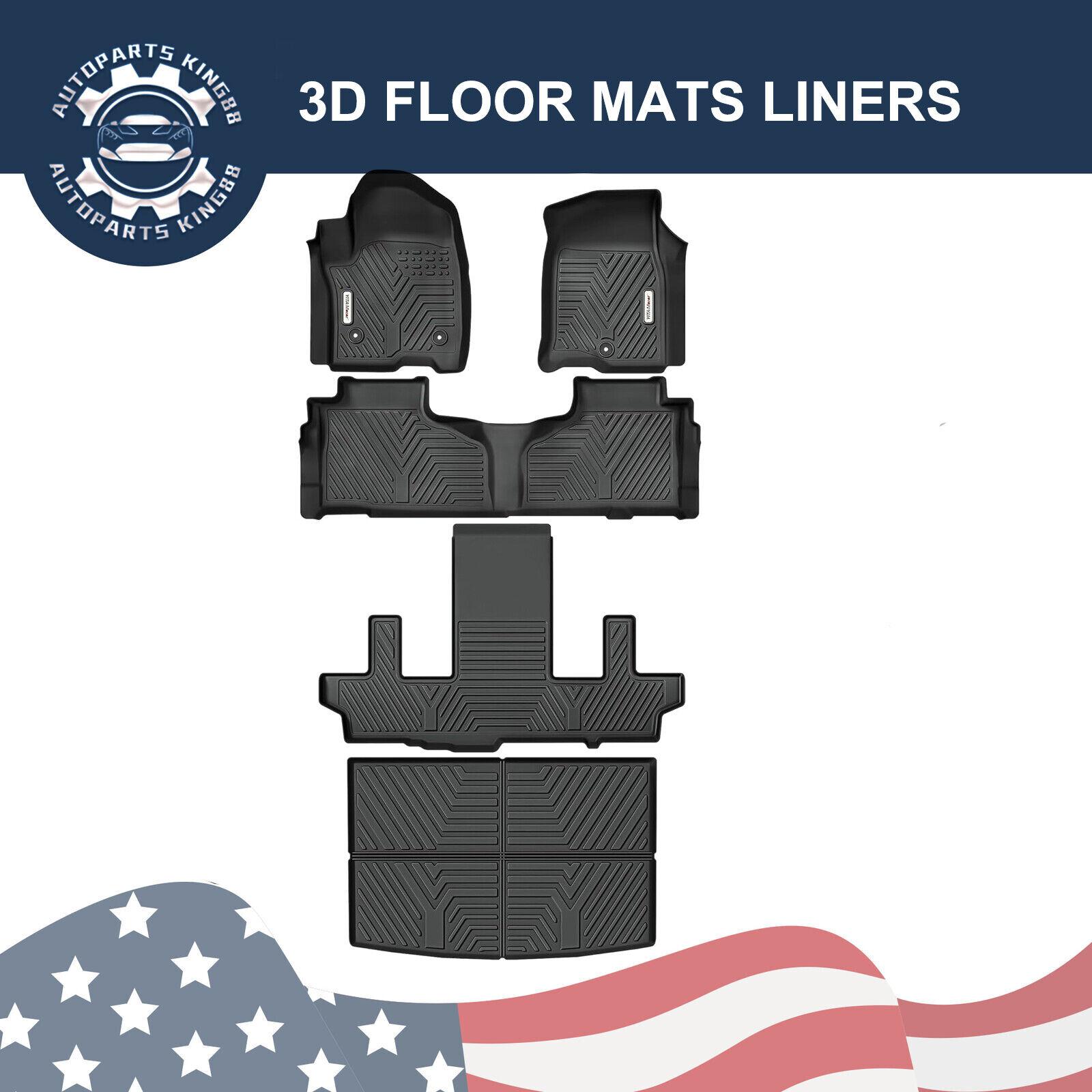 YITAMOTOR All-Weather Floor Mats Set Fit 2021-2025 Chevrolet Suburban / 2021-2025 GMC Yukon XL 3 Row Seats Bucket Seats Floor Mats Cargo Liner, TPE Floor Mat Set Liners