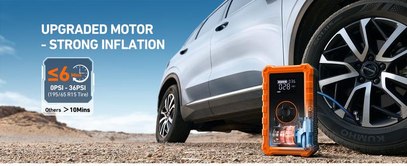 AstroAI S8 Air 7 in 1 10000mAh Battery Capacity Car Battery Jump Starter with 150PSI Air Compressor 12V Battery Charger Compact Design International Warranty - Automotive