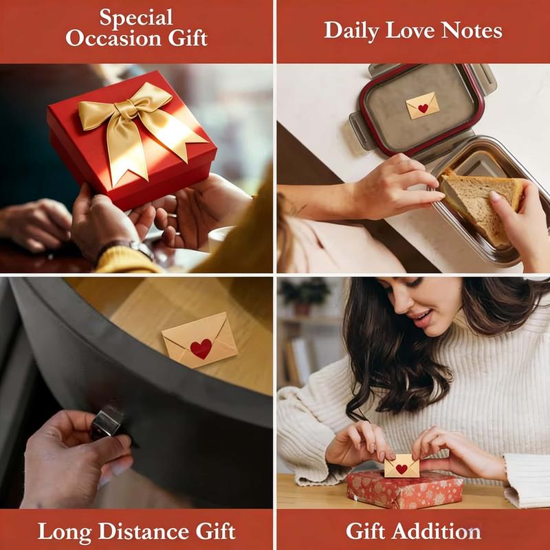 DIY Love Notes Box - Mini Blank Cards & Envelopes for Him Her - Cute Valentine’s Day Anniversary Gift for Boyfriend Valentine's Day