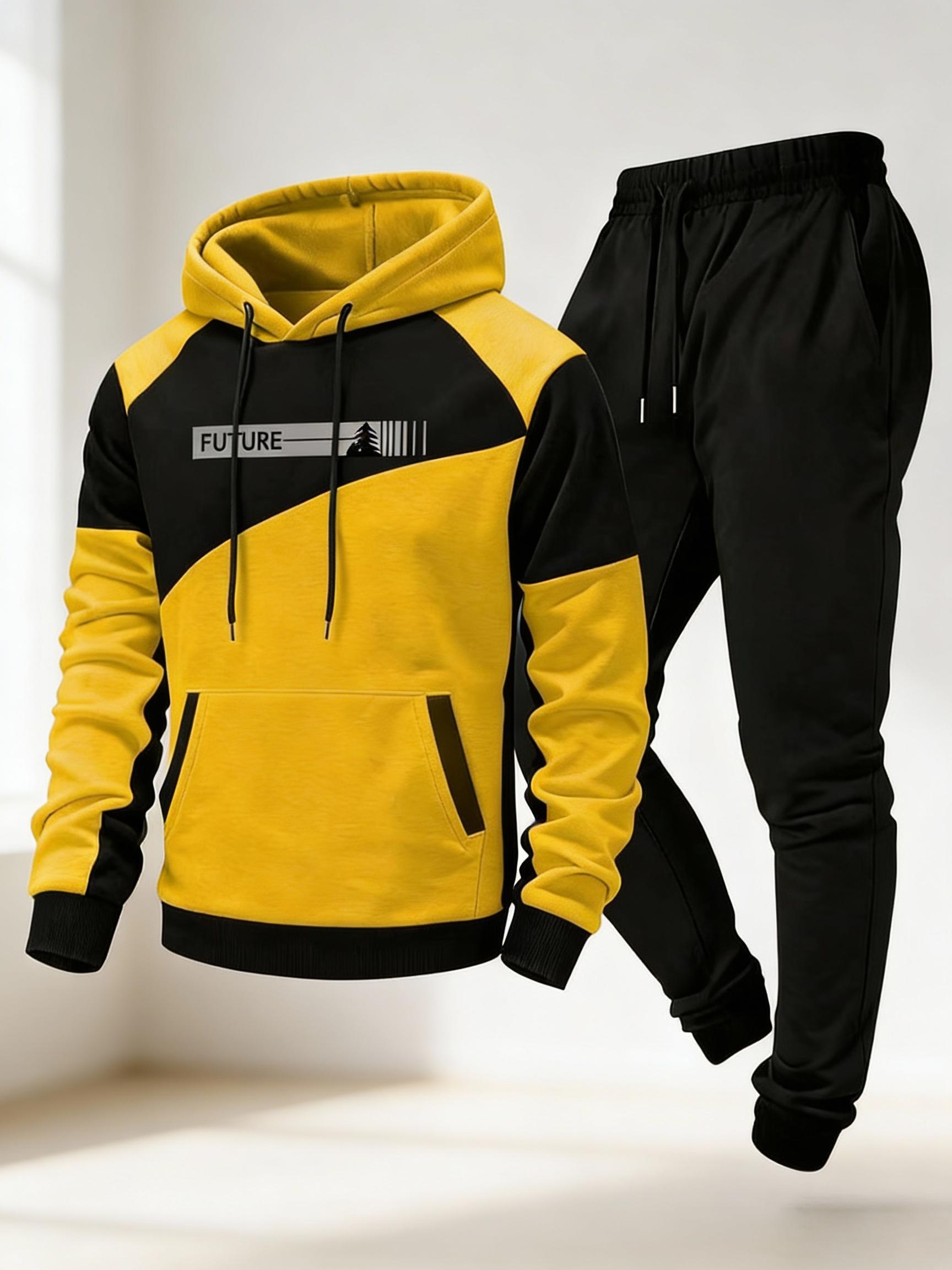 Men's New Hooded Set Stylish Hooded Sweatshirt & Casual Pants Fashionable Versatile for Business Youthful Stylish Two-Piece Set