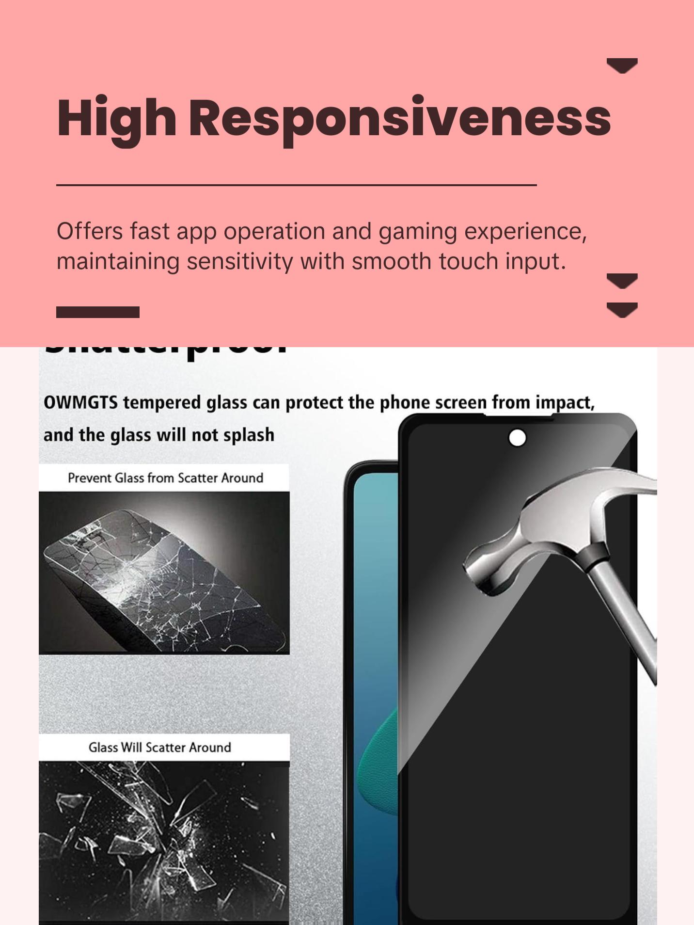 2 Pcs Privacy Screen Protector for Motorola Moto G 5G 2024 /G Play 2024 Anti-Spy Anti Peeping Tempered Glass Installation Protection