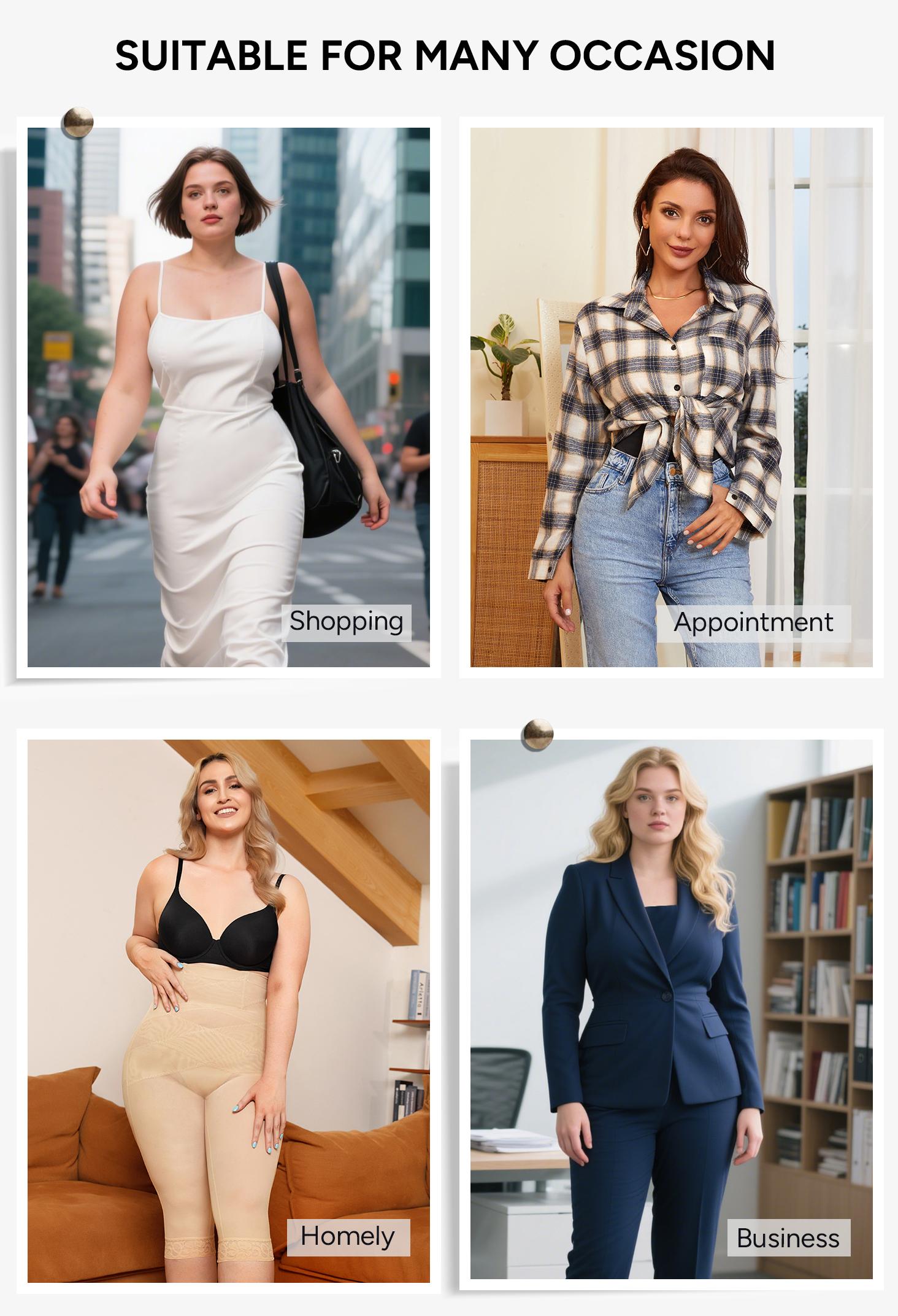 Nebility Women's High-Waisted Breathable Shapewear Tights - Double-Layered Fabric with C-Shaped Pleats, Flattering Silhouette & Natural Lift, Basic Minimalist Compression (Black, Beige) Womenswear Black、Beige