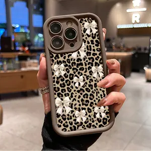 Cheetah Bow Pattern TPU Phone Case foiPhone17/16/15/14/13/12/11/X/XS pro max plusSamsungS22/S23/S24/S25/S21/S26/A13/A14/A15/A16/A17/A33/A34/A35/A36/A52/A53/A54/NOTE20/NOTE20ULTRAMilitary-Grade Protection Silicone Cover Cellphone Protective