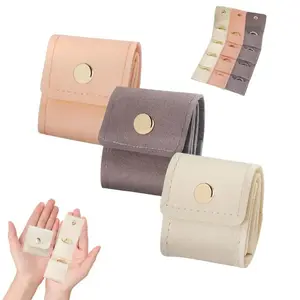 3-Pack Mini Travel Jewelry Bags – Travel Jewelry Roll Bag with Buckle, Foldable Multifunctional Travel Jewelry Pouch with Buckle, Small Jewelry Box for Earrings, Rings, and Necklaces