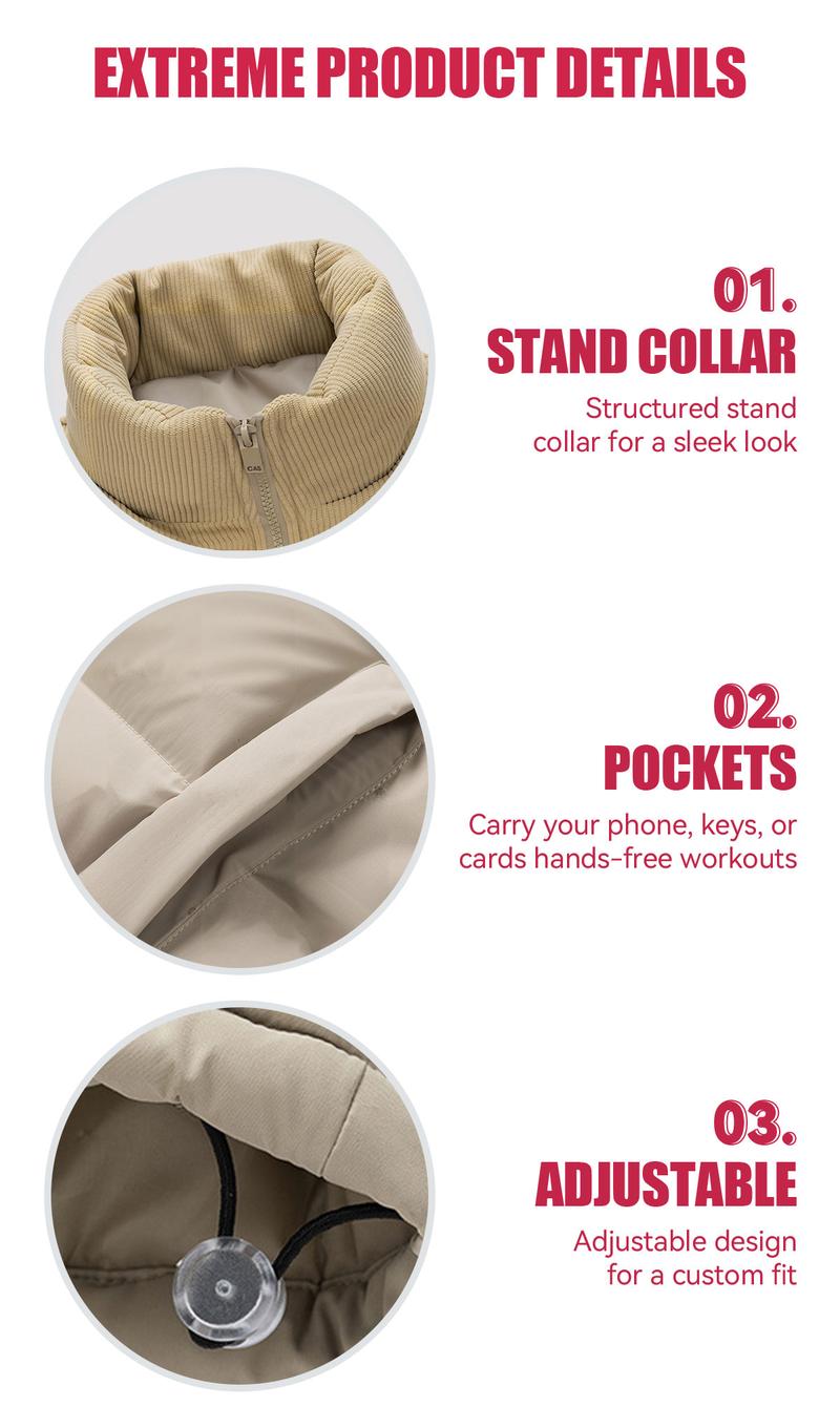 SHOWITTY Women’s Zip Up Puffer Vest with Pockets – Stand Collar Sleeveless Padded Jacket for Fall & Winter