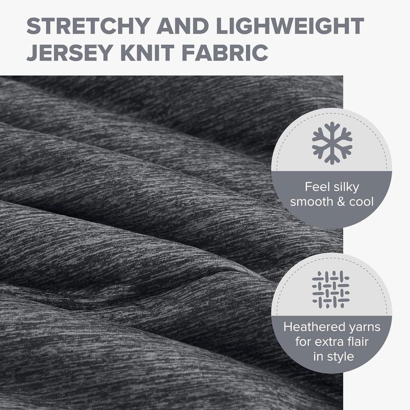 Comforter Set, Cozy Soft Jersey Knit Bedding, Box Quilting & Heathered Design, Cool to Touch, Lightweight All Seasons Down Alternative Bed Set Comforter Set, Cozy Soft Jersey Knit Bedding, Box Quilting & Heathered Design, Cool to Touch, Lightweight All Seasons Down Alternative Bed Set