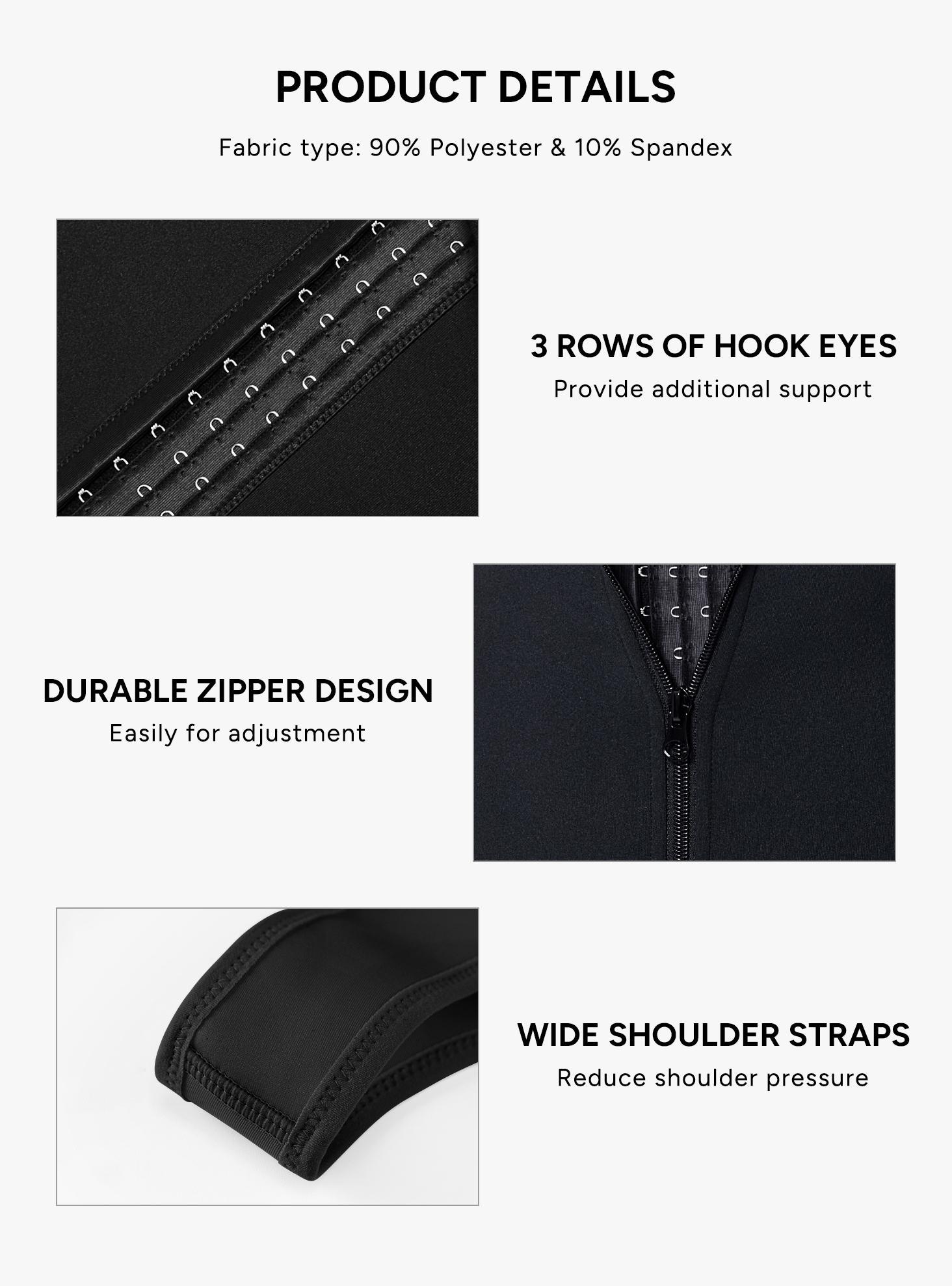 【LIVe-Only】Nebility Men's  Waist Trainer Trimmer Compression Vest Steel Bone Support  Outdoor Sport Exercise Athletic Shapewear Fitness Zipper