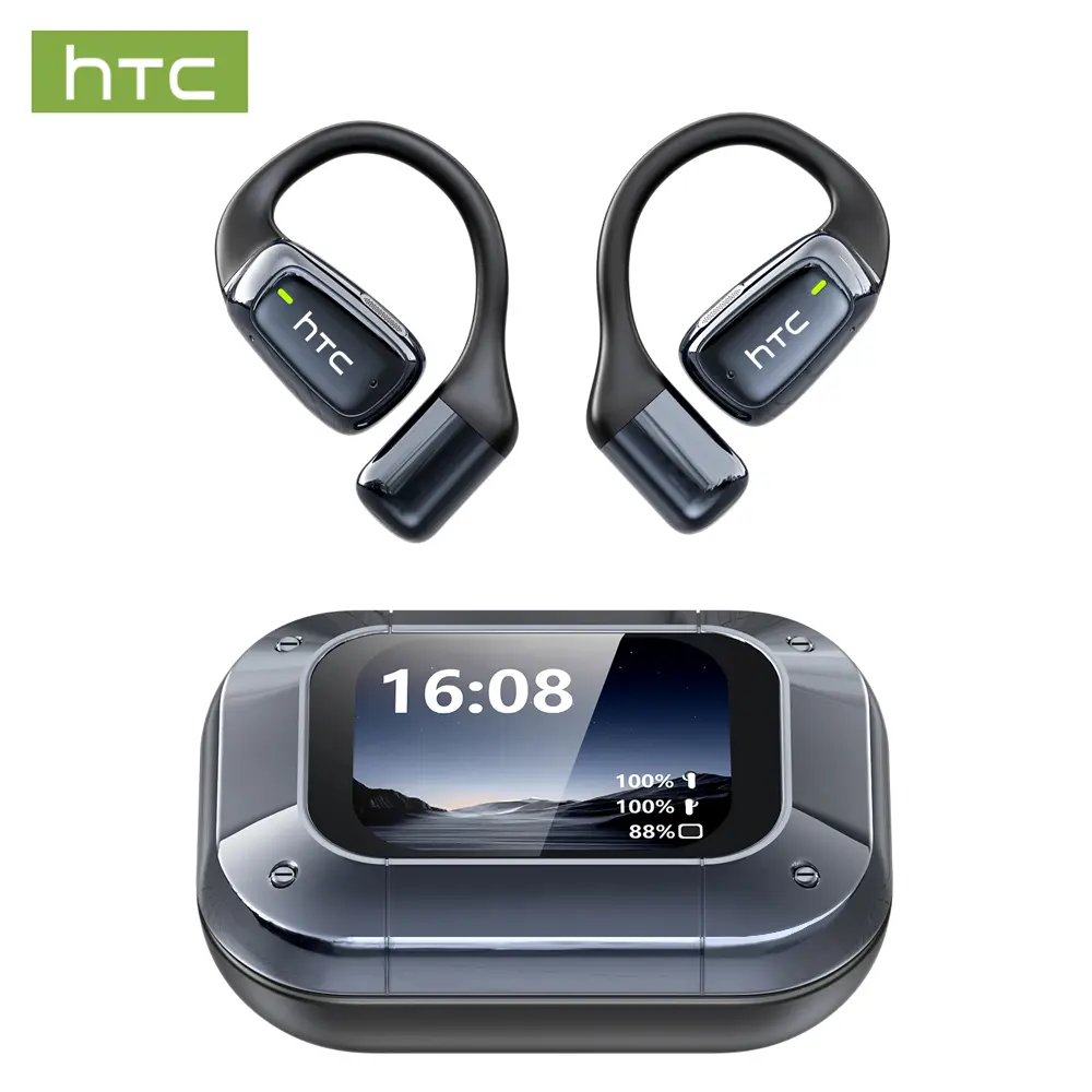 HTC NE25 Wireless Earphones Bluetooth 6.0, LED Display High Fidelity, for Gaming, Office, Sports, Music & Phone Calls TWS Earbuds , IPX5 Waterproof Earphones, Built-in Microphone In Ear Earphones