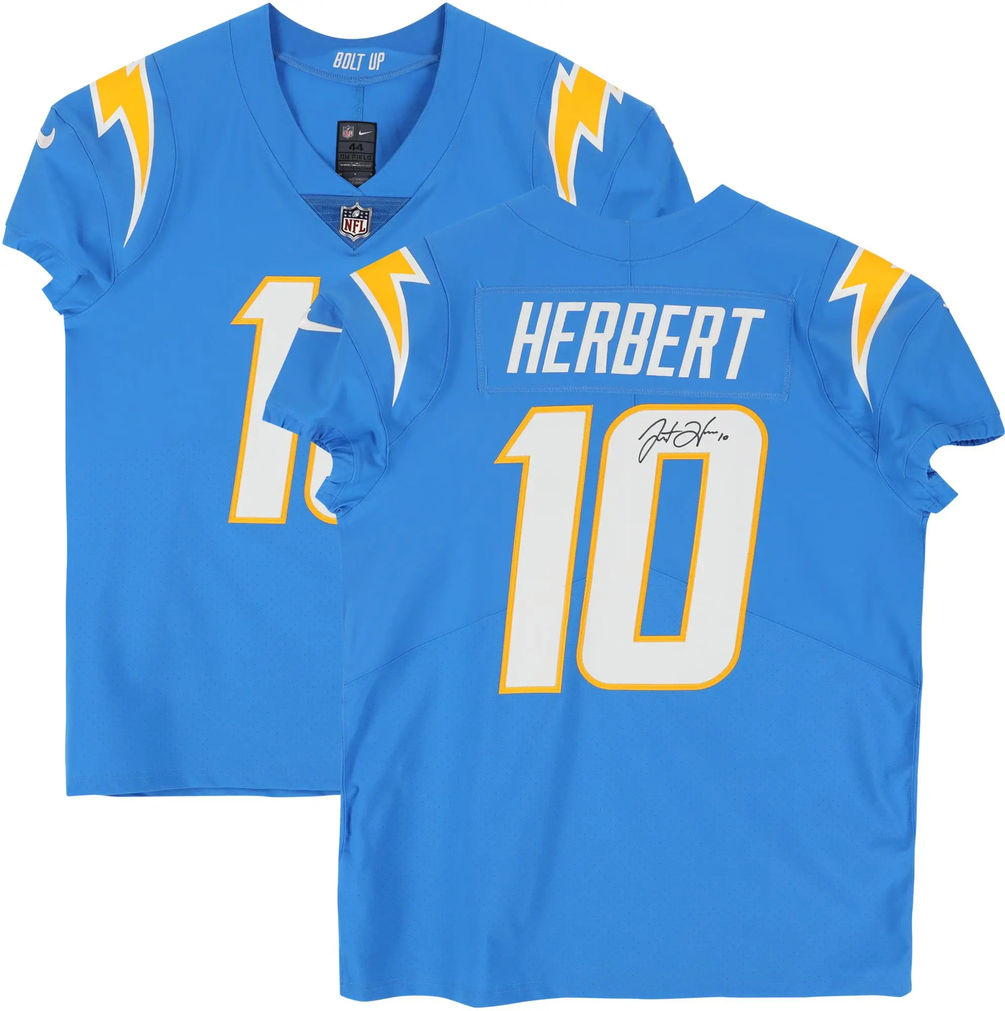 Justin Herbert Los Angeles Chargers Autographed Powder Blue Nike Elite Jersey - Fanatics Authentic Certified