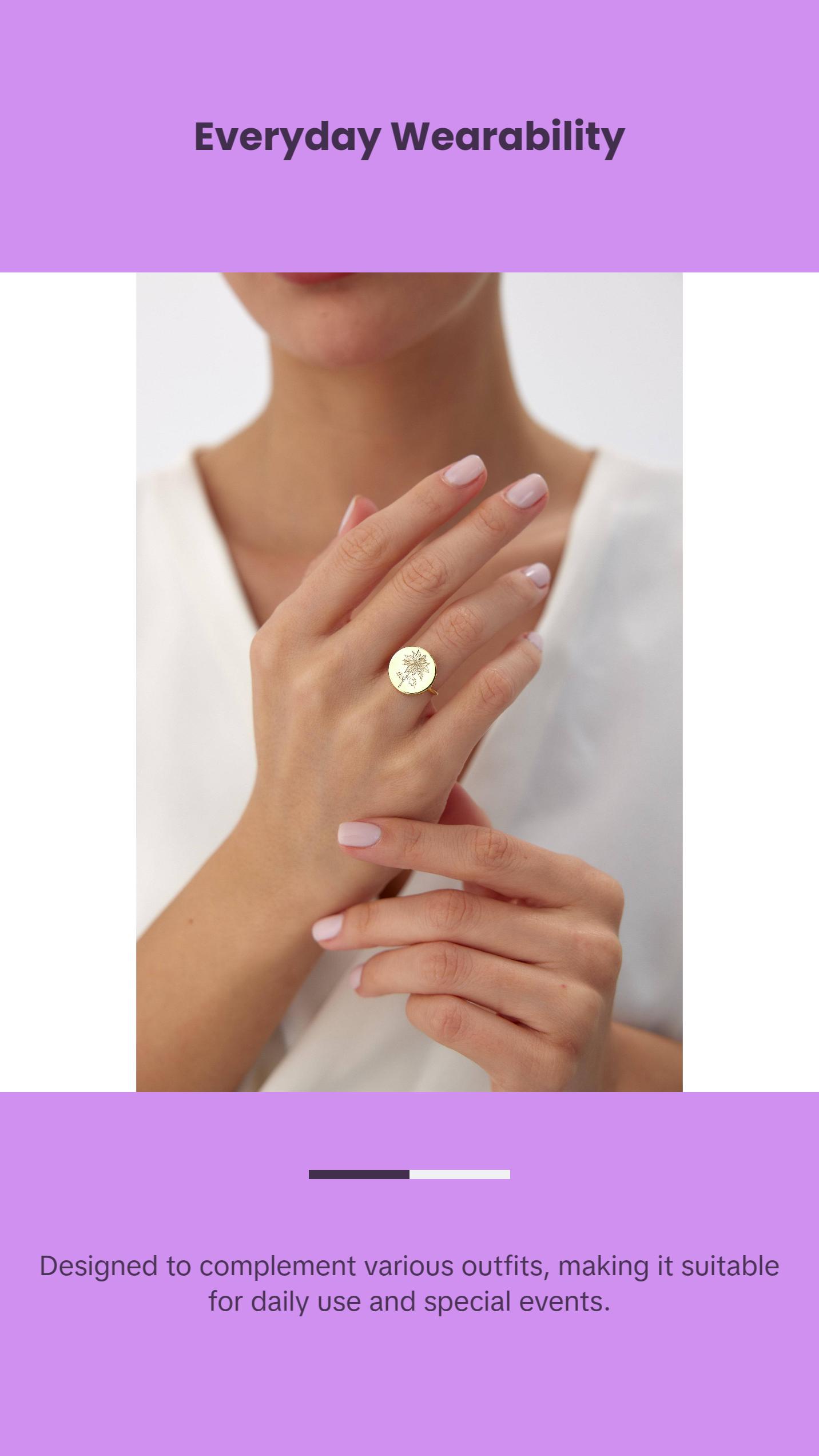 Custom Circle Birth Flower Ring