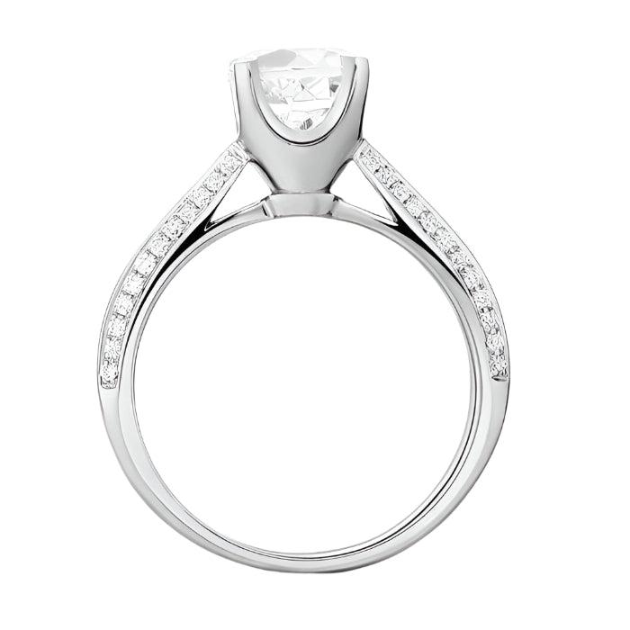 0.2ct Natural Diamond Option 14k White Gold 1.2ct Topaz Ring