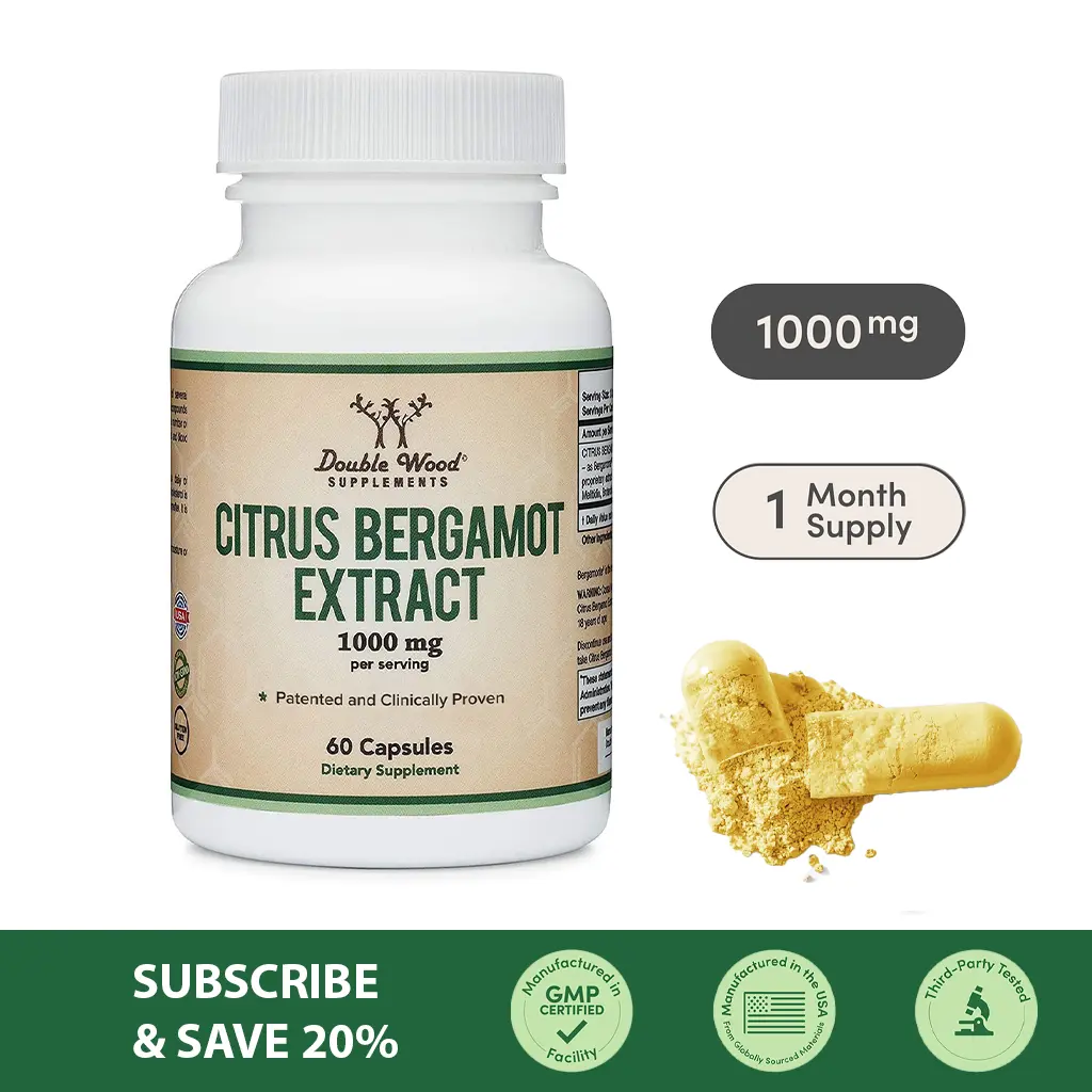 Citrus Bergamot | 1000 mg | 60 Count | Promote Arterial Function | Potent Antioxidant | Double Wood Supplements