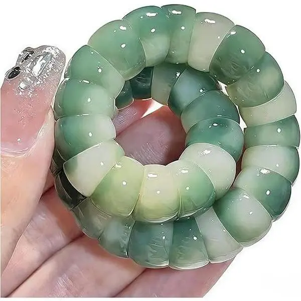 Natural Bodhi Seed Elastic Bracelets - Anxiety Relief, Flexible Stretch Sensory Stimulation Jewelry, Wrapped Wish B Protection Healing Gift for Adults, Anxiety & Bodhi Beads Bracelets & Bangles