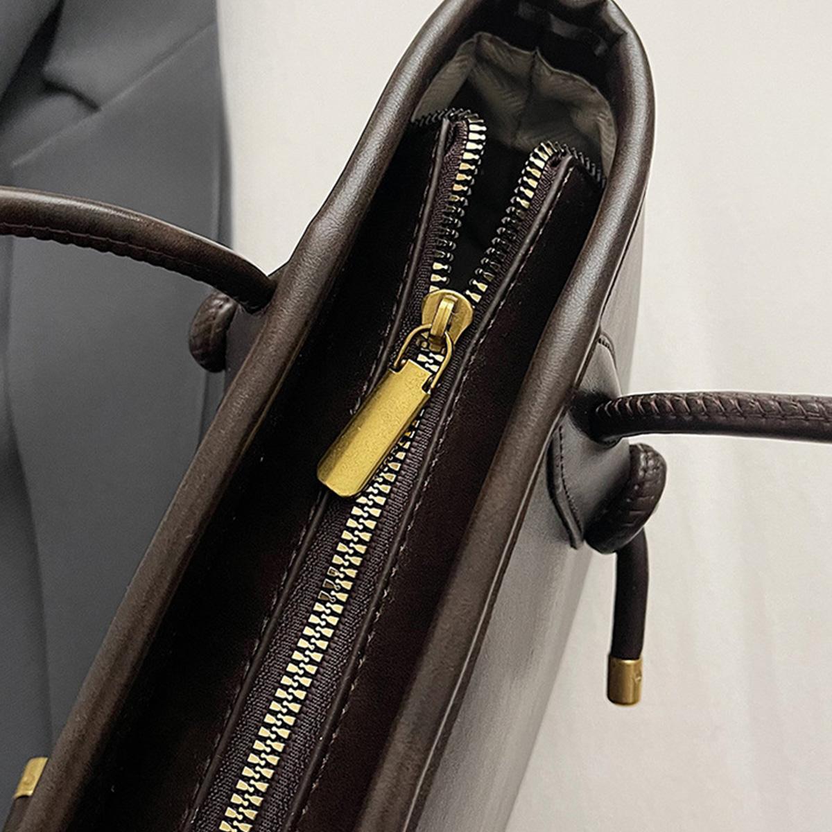 Elegant Women’s Solid-Color Shoulder Bag — Fashionable, Large-Capacity Crossbody Bag for Everyday Use; Casual, Trendy, Versatile, High-Quality Commuter Bag