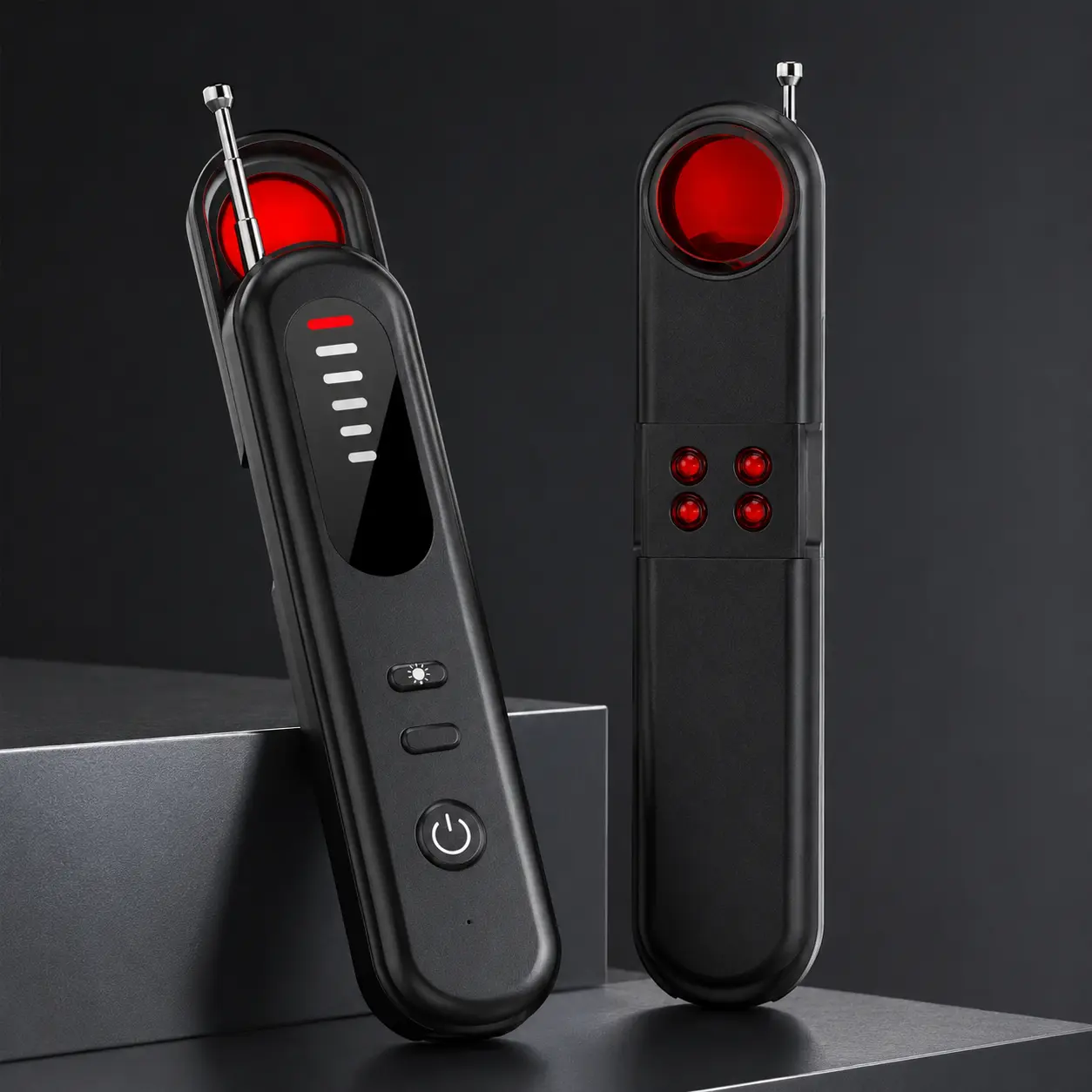 Anti Spy Hidden Camera Detector - RF Scan, Wi-Fi & GPS Tracker Scanner, 4 LED Lights, 6 Precision Settings, Portable Wireless Bug Finder for Car, Hotel Privacy Security