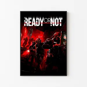 [Gaming Collection - Sale Up To 40%] [Unframe] Ready or Not Game Cover Art Poster, Tactical Police Shooter Wall Art, Realistic Combat Artwork, Gamer Room Decor, FPS Fan Gift