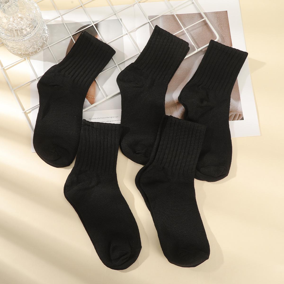 5 Pair Women's Medium Tube Socks Sports Socks Anti Odor Soft Crew Socks Comfortable Casual Socks Womenswear 5 Pair Women's Medium Tube Socks Sports Socks Anti Odor Soft Crew Socks Comfortable Casual Socks Womenswear