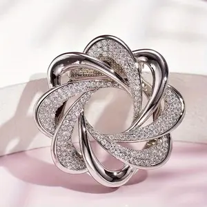 Luxury Crystal Twist Scarf Buckle Brooch for Women & Girls | Elegant Silk Scarf Ring Coat Pin Jewelry SKEDS