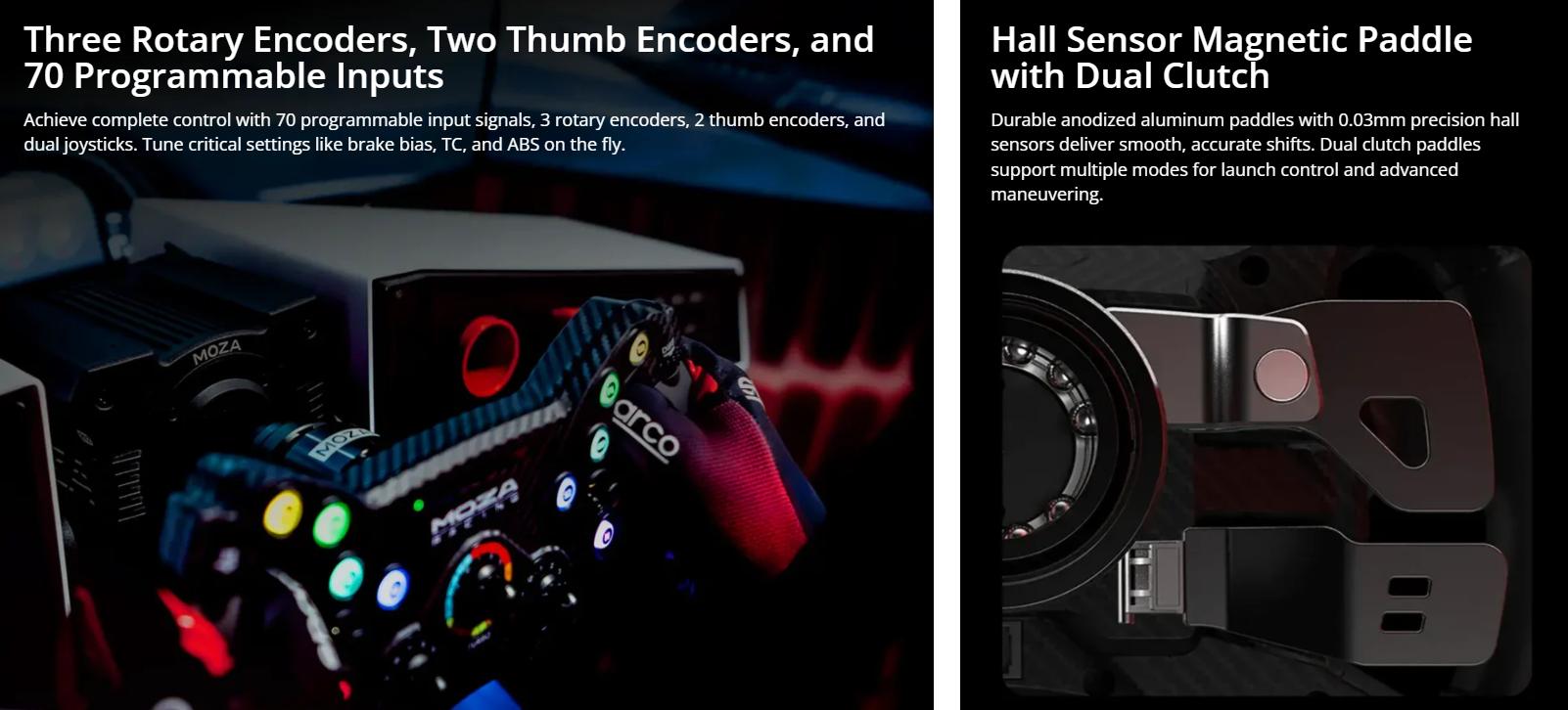 MOZA KS Steering Wheel 300mm Carbon Fiber Reinforced Composites TPE Rubber Grips RGB Buttons Hall Sensor Magnetic Paddles