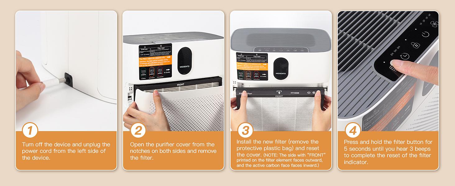 MORENTO HY4866 Genuine Air Purifier Replacement Filter for HY4866 Air Purifer, Original Version home purifier