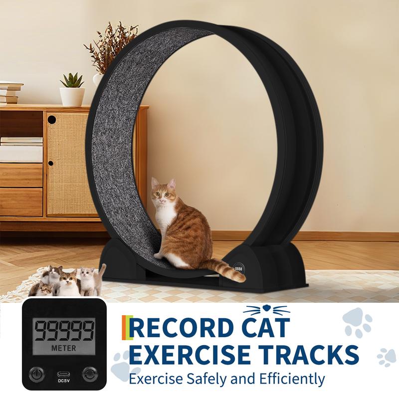 Cat Exercise Wheel, 45 Inch Quiet Cats Treadmill with Pedometer Running Wheel and Detachable Carpeted Runway, Interactive Toys for Running Walking Training Cat Exercise Wheel, 45 Inch Quiet Cats Treadmill with Pedometer Running Wheel and Detachable Carpeted Runway, Interactive Toys for Running Walking Training