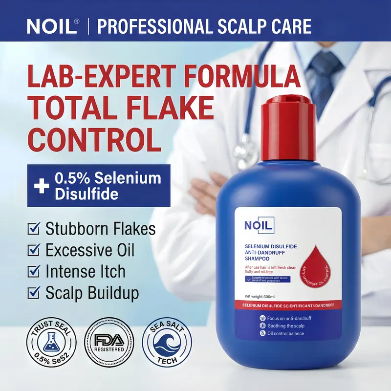NOIL Selenium Disulfide Haircare Shampoo, Gentle Oily Hair Cleanser with Anti-Fungal Benefits, Oil Control, Refreshing Scalp Care, 300ML, Anti-Fungal Shampoo, Affordable Hair Care, Healthy Shampoo,back to school