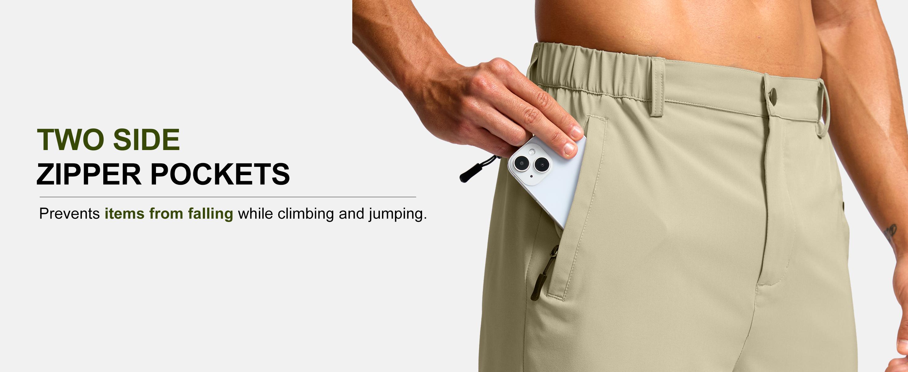 G Gradual Men's Hiking Shorts 7"/9"  Lightewight Casual Shorts for Men Quick Dry Stretch Golf Shorts with 3 Zipper Pockets Summer