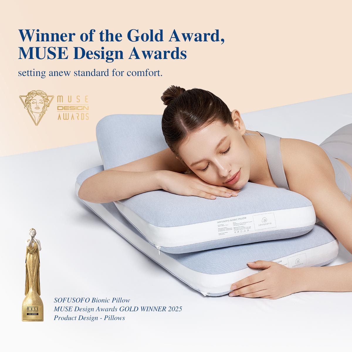 SOFUSOFO Hybrid Neck Pillow with 72 Micro-Coils for Pain Relief & Support