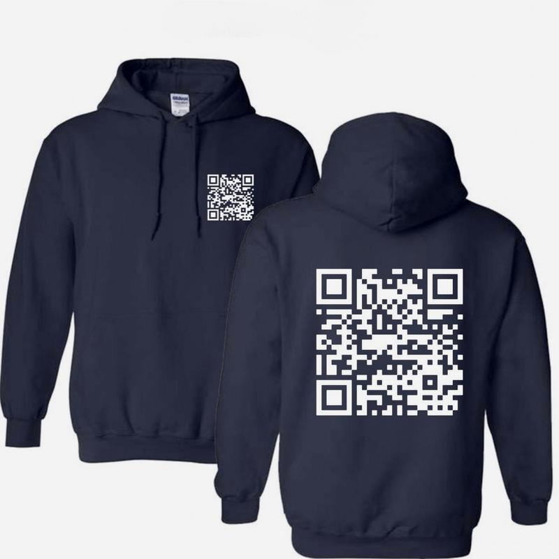 Funny QR Code FU Unisex cotton Hoodie Hoodied Hoodies & Sweaters Daily