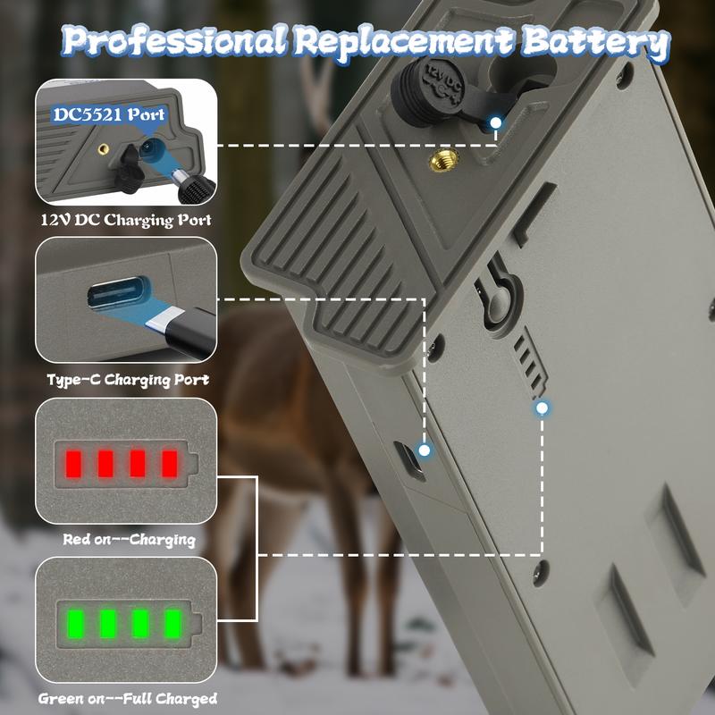 Reveal Hunting Camera Lipo Lithium Battery for Tactacam Battery Pack Compatible for Trail & Game Camera Pro 3.0, X Pro, X Gen 3.0, X Gen 2.0, X, Pro 3.0, XB, SK for Tactacam Reveal Cellular Trail