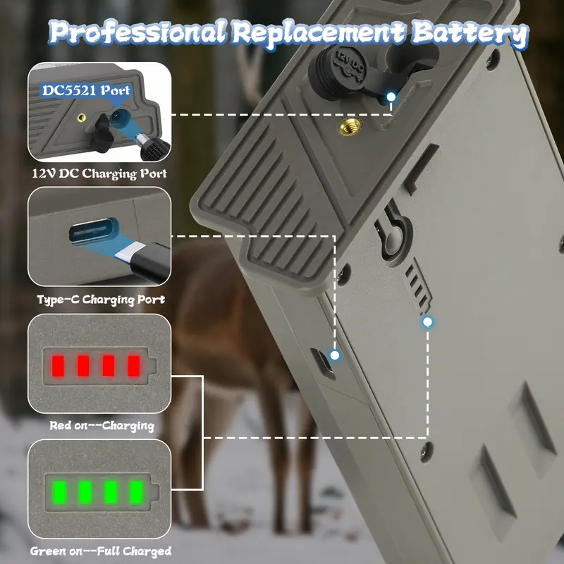 Reveal Hunting Camera Lipo Lithium Battery for Tactacam Battery Pack Compatible for Trail & Game Camera Pro 3.0, X Pro, X Gen 3.0, X Gen 2.0, X, Pro 3.0, XB, SK for Tactacam Reveal Cellular Trail