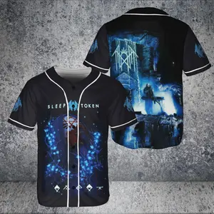 Sleep Token Even in Arcadia Blue Tour, Concert Music Baseball Jersey, Rock Band Apparel, Festival Louder Than Life Gift For Fans Men Women
