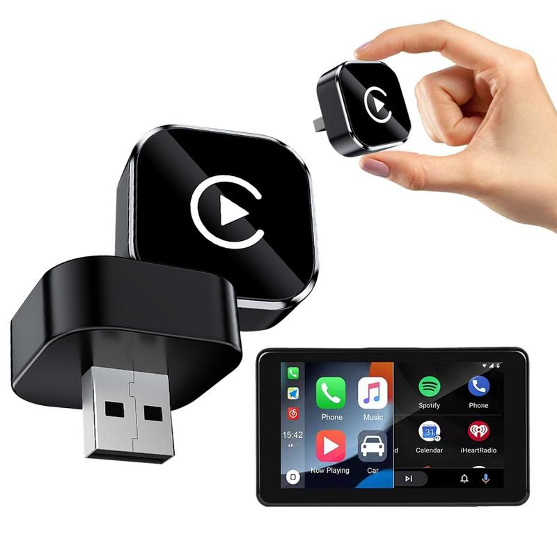 2 in 1 Wireless Apple CarPlay Adapter, for both Apple and Android,converts wired to wireless, suitable for factory wired CarPlay cars from 2017+ Black